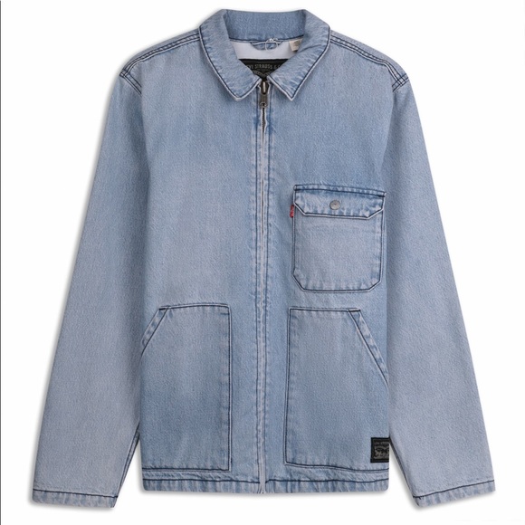Dead stock RARE ❤️🔥 LEVIS WALLER WORKER COAT EMBOSSED INDIGO STONE LIGHT